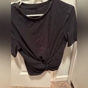 Black Lulu cropped t shirt